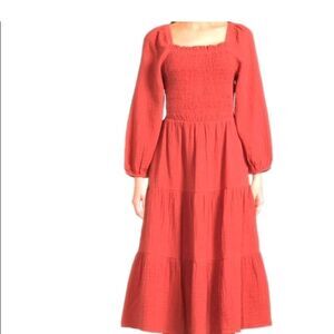 beachlunchlounge Red Long Sleeve Dress